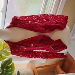 EUC WOMEN'S OPEN FRONT LACE JACKET